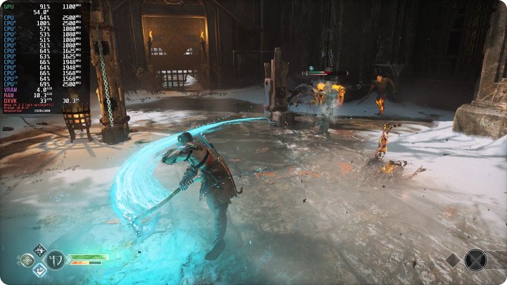 ▲ 借助 FEX 在瑞莎星睿 O6（ARM 平台）上运行的《战神 4》｜Interfacing Linux