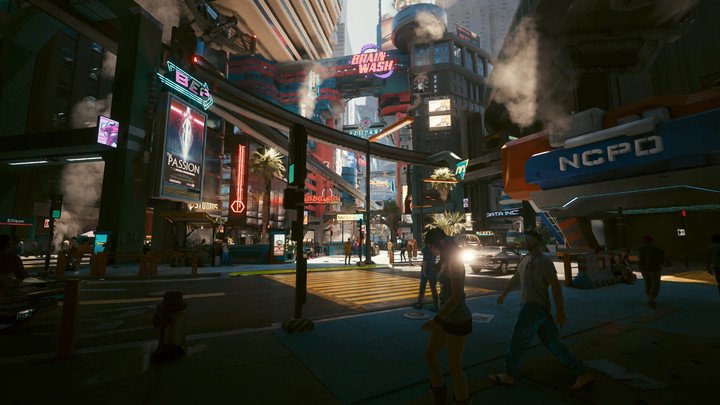 ▲《赛博朋克 2077》（Cyberpunk 2077）V 公寓楼下就非常吃 CPU