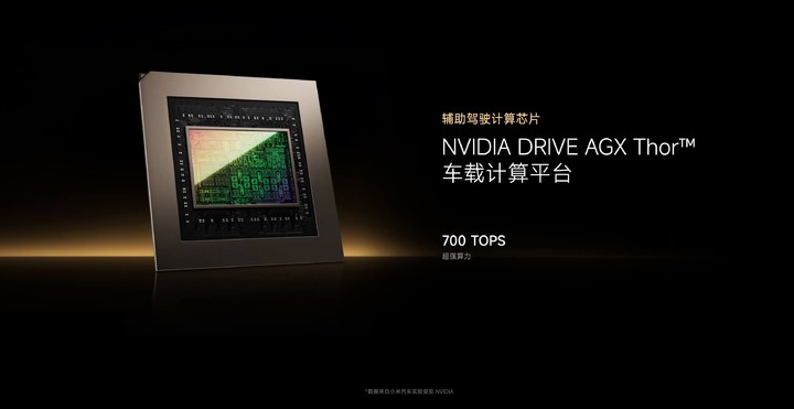 ▲小米 YU7 上搭载的英伟达 Thor 芯片