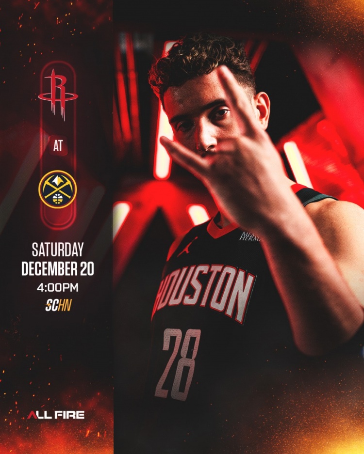 能复仇吗？凌晨6点开打！火箭晒打掘金预热海报 封面人物是申京