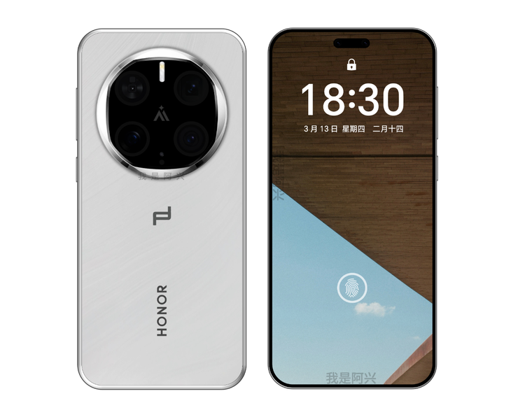 网友设计的荣耀Magic8 RSR保时捷设计假想图