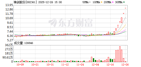 神剑股份：连续2个交易日收盘价格涨幅偏离值累计超20%