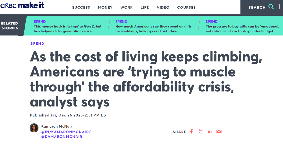 美国消费者新闻与商业频道网站报道截图