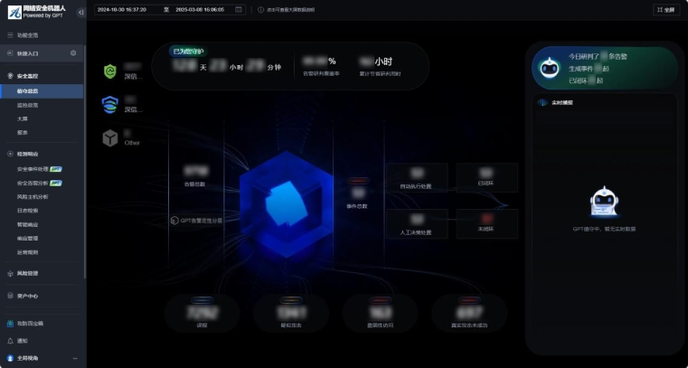 河北高速集团网络安全机器人实时值守平台界面