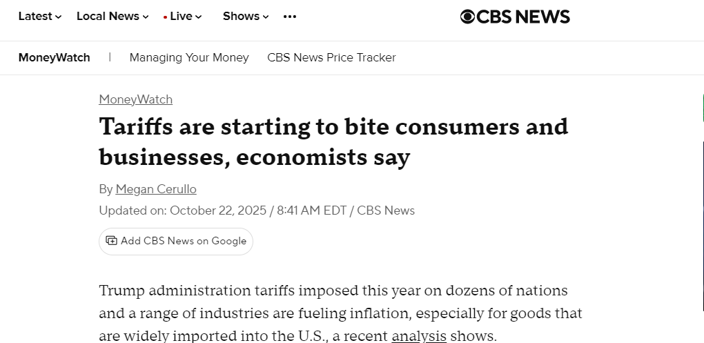 哥伦比亚广播公司新闻网报道截图