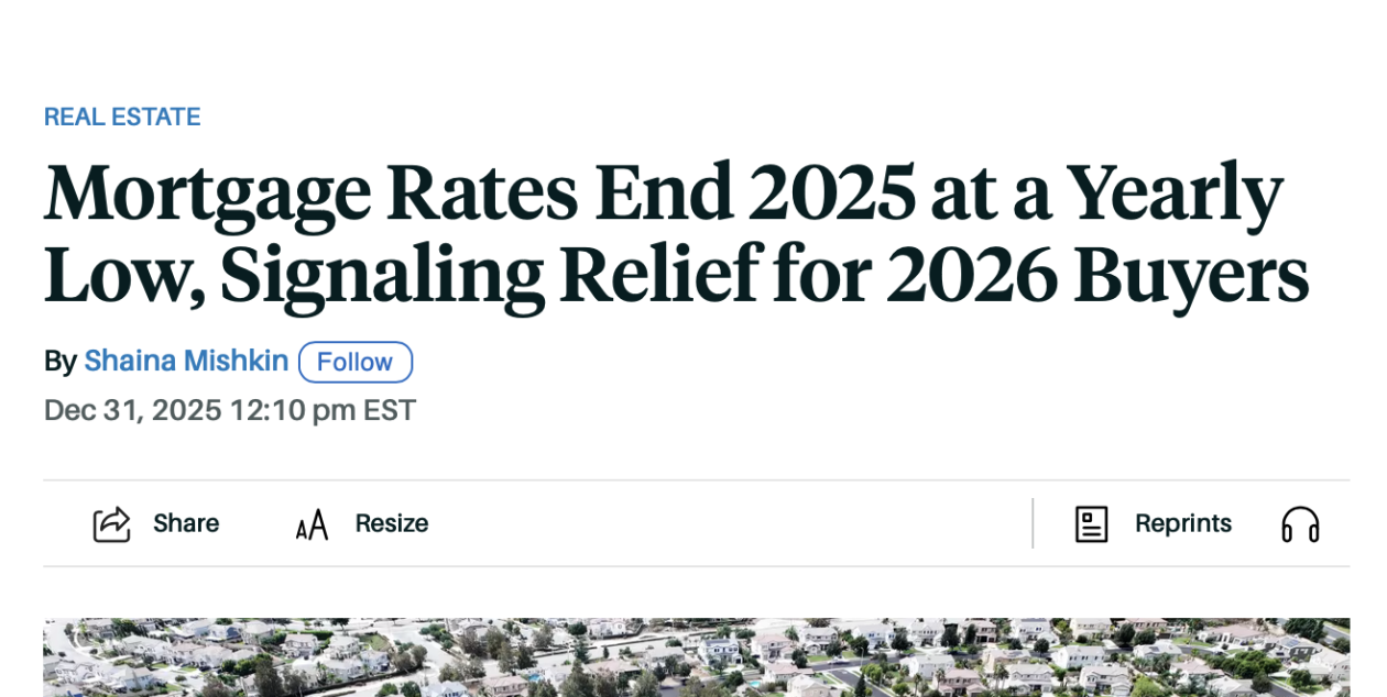 美国抵押贷款利率降至年内最低