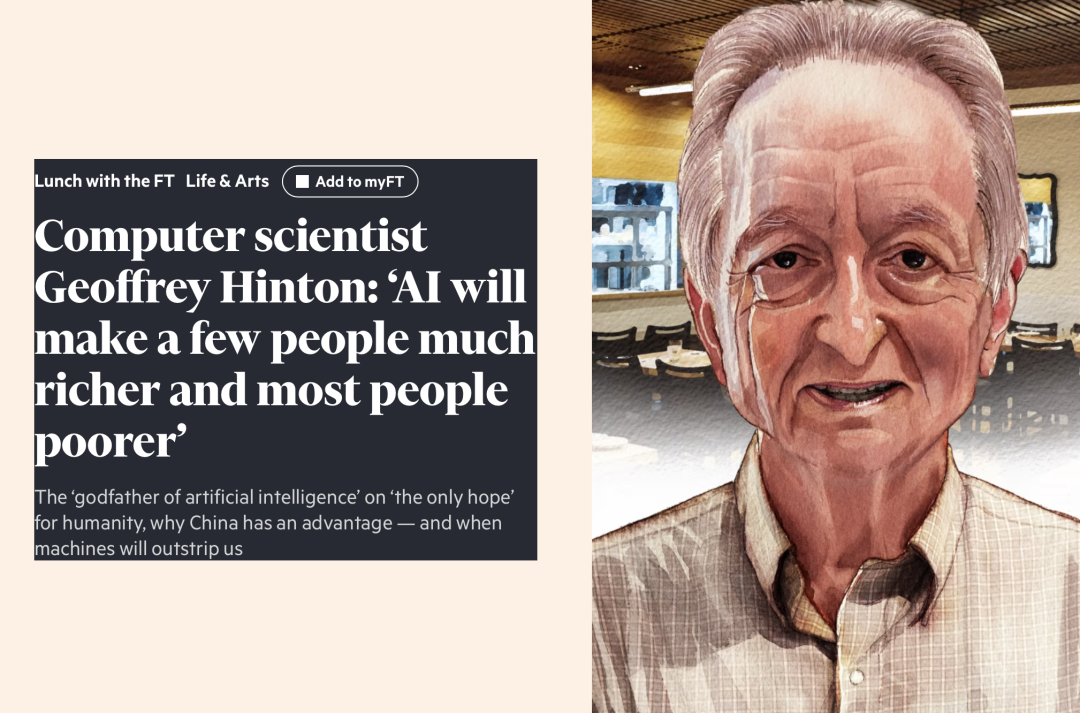 在这篇采访里，辛顿提到了前女友分手时拿出的「控诉信」｜图源：FT