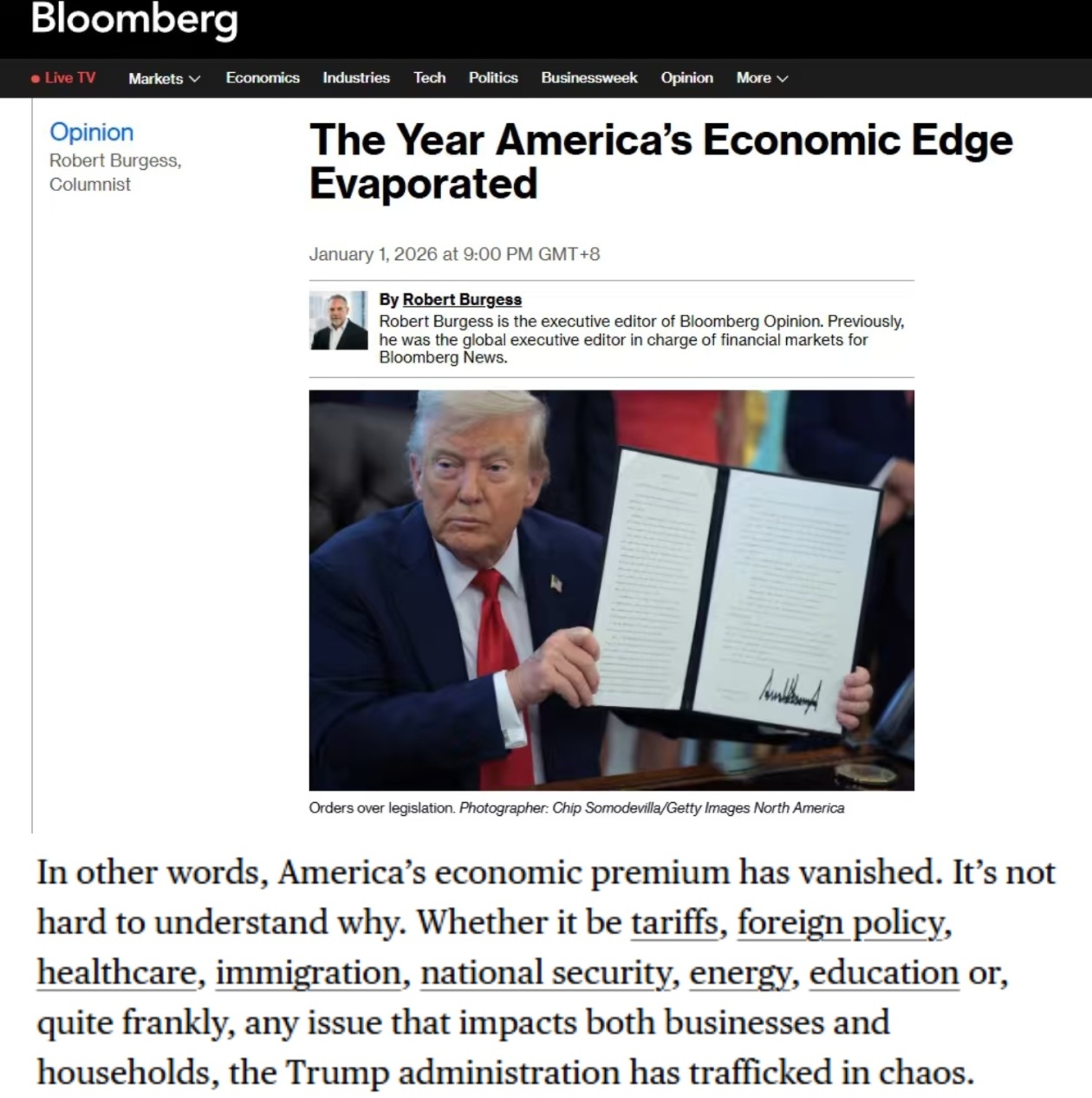 全球媒体聚焦 | 美媒：美国经济优势已消失殆尽