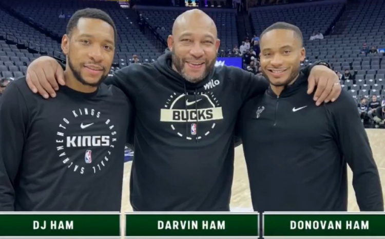 父子同台！雄鹿VS国王比赛 哈姆父子三人作为对阵双方同场竞技