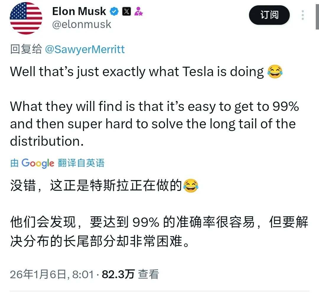 截图：X@Elon Musk