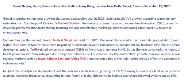截图来源于Counterpoint