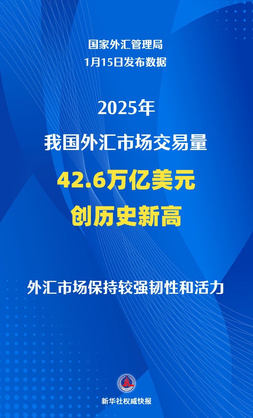 创历史新高！2025年我国外汇市场交易量达42.6万亿美元