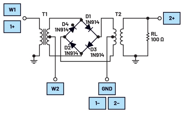 图5 极管环形调制器试验板电路