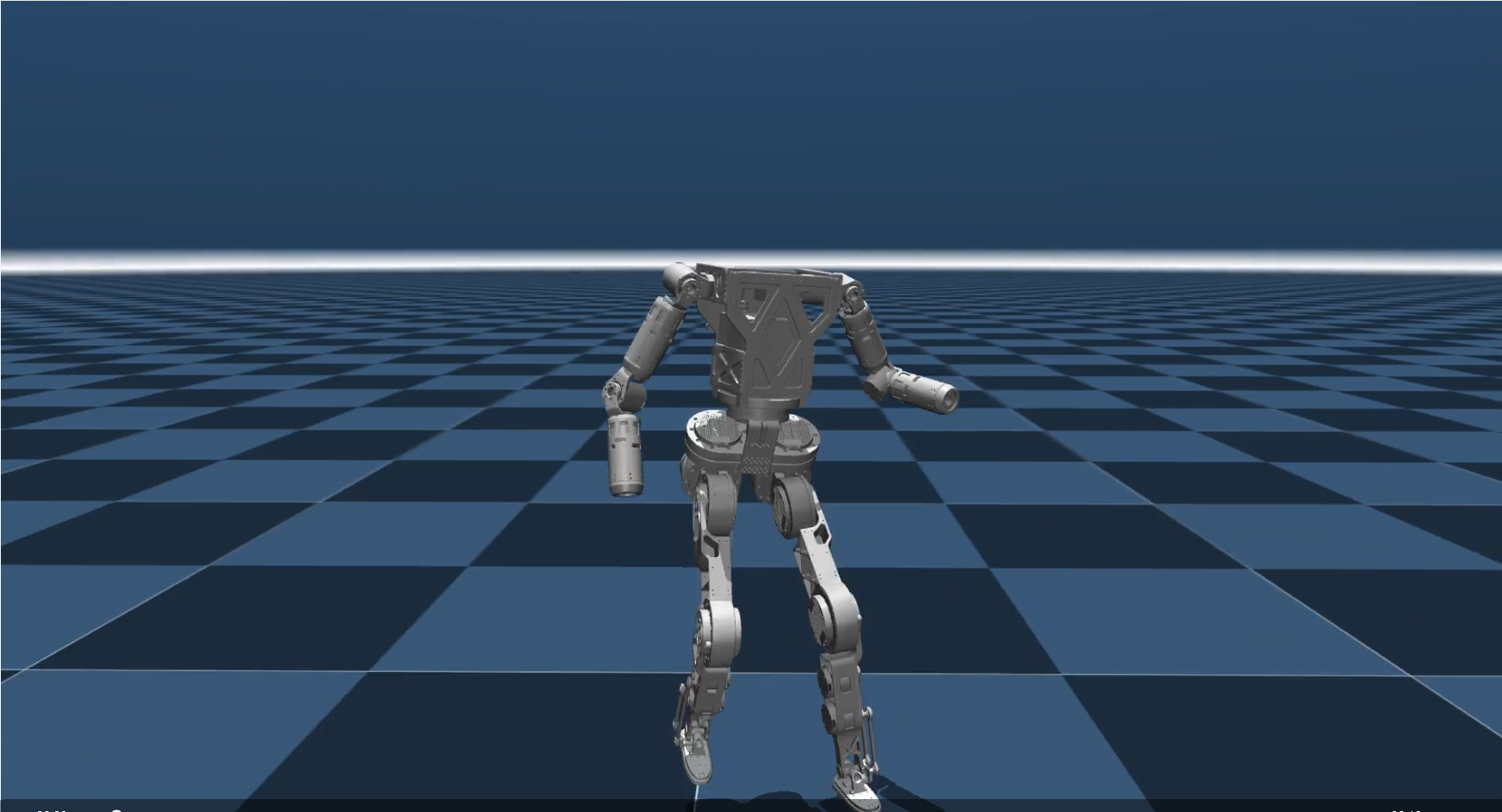 ▲原型机在仿真环境中跑步/跳舞