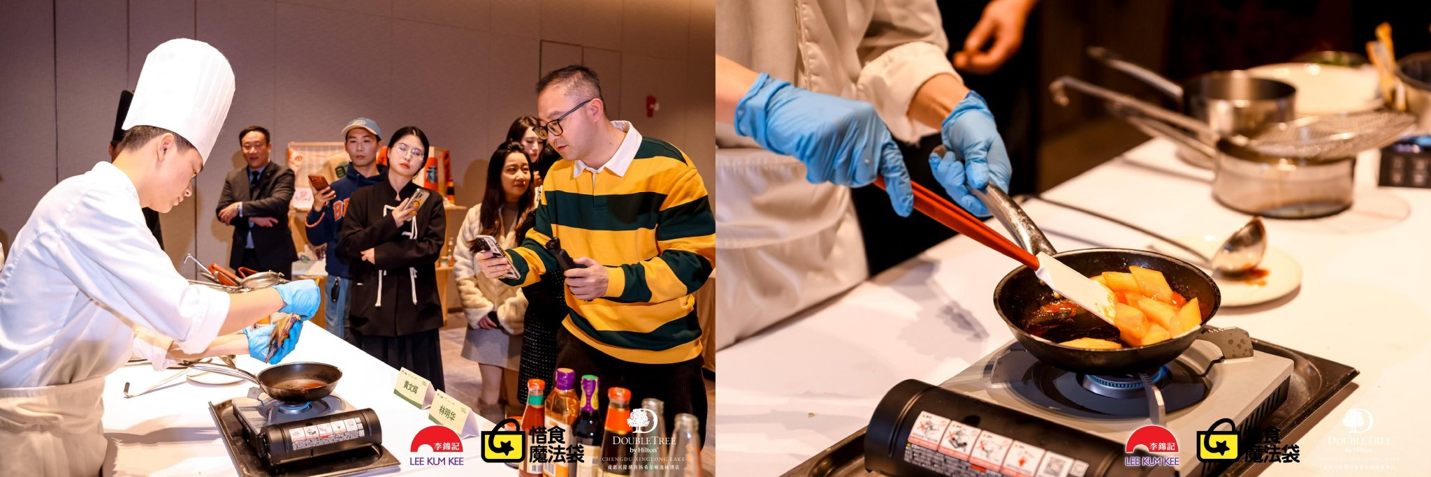 图：李锦记希望厨师黄文辉演示哈密瓜皮的妙用