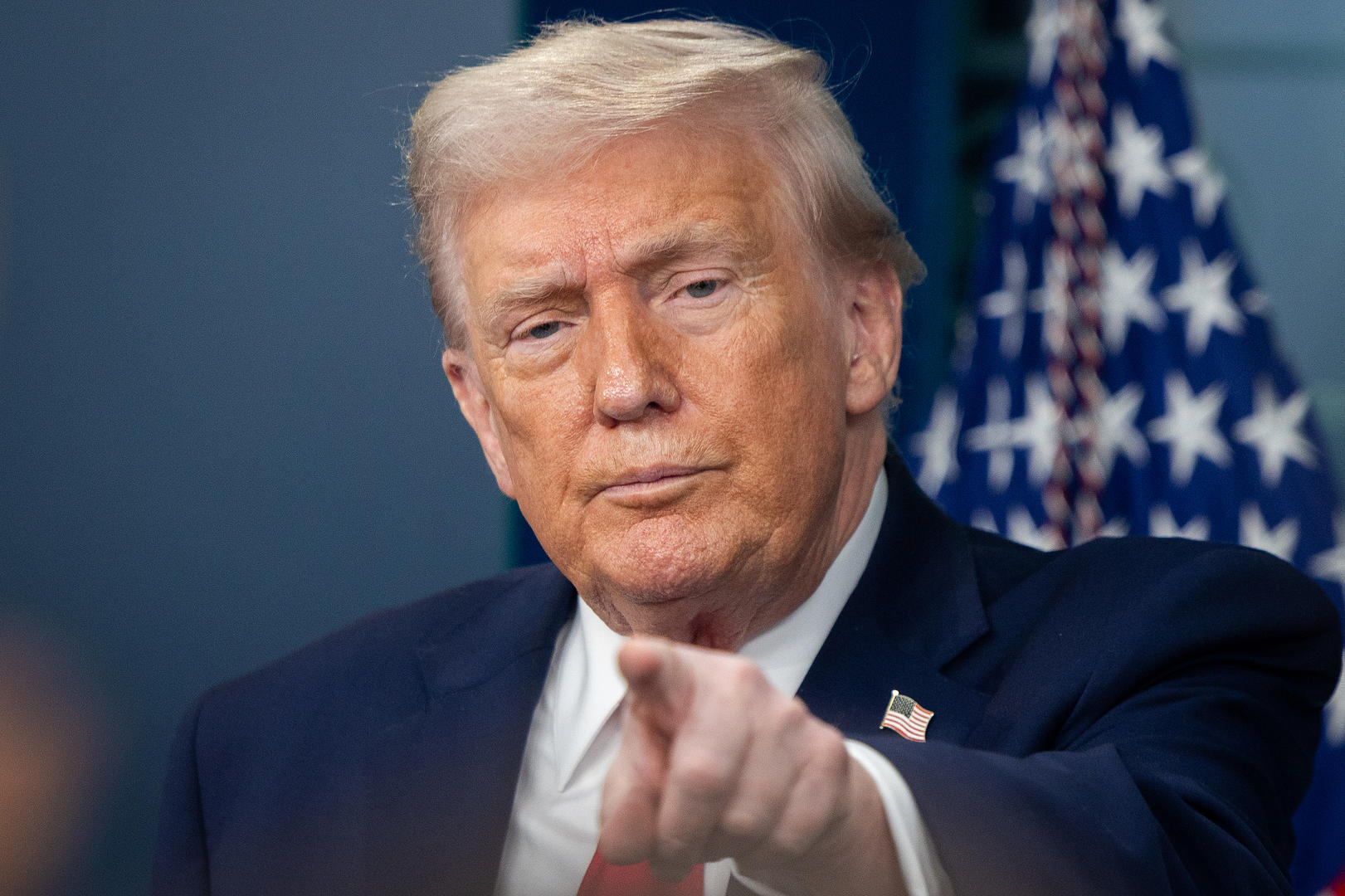 ▲当地时间2026年1月20日，美国总统唐纳德·特朗普在白宫新闻发布室发表讲话 图据视觉中国