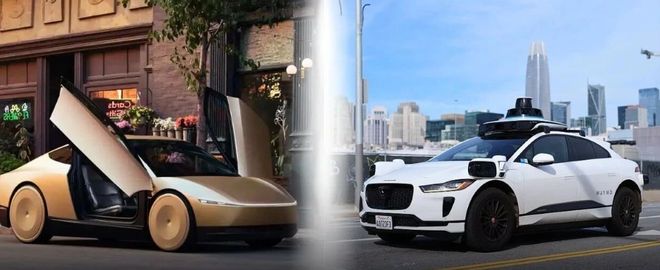 ▲特斯拉ModelX与 Waymo自动驾驶车