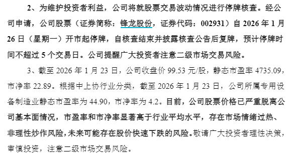 锋龙股份公告截图