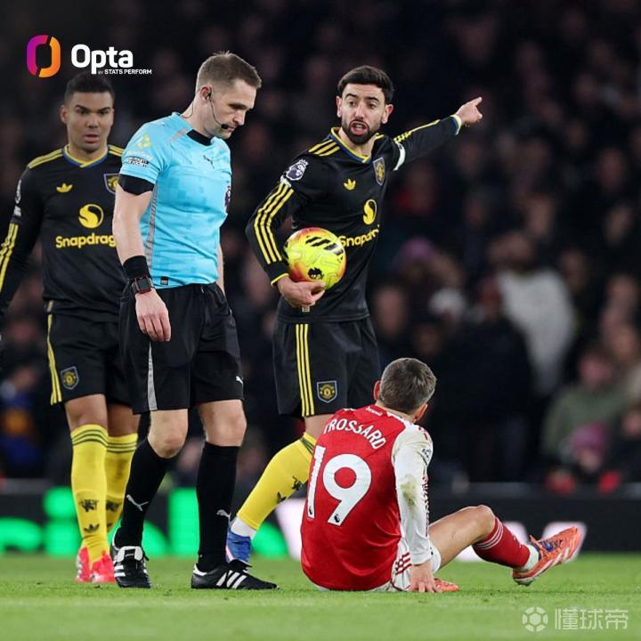 自鲁尼以来，B费是首位连续两个赛季英超助攻上双的曼联球员