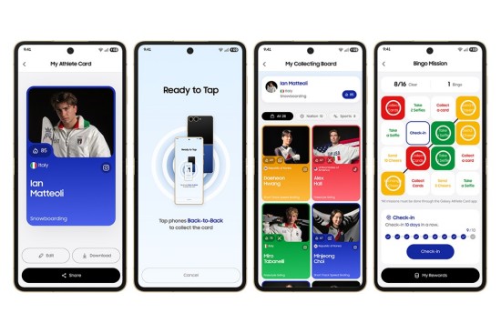 ▲ Galaxy运动员卡片帮助运动员彼此建立联系，融入共享的奥运与残奥社区