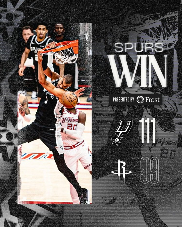 这个瞬间太震撼！马刺发布赢球海报：封面为文班180度转体背扣