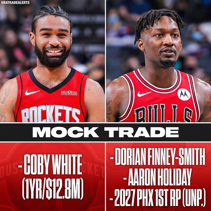 能行？美媒模拟：火箭送出电风扇+霍勒迪+2027首轮得到科比·怀特