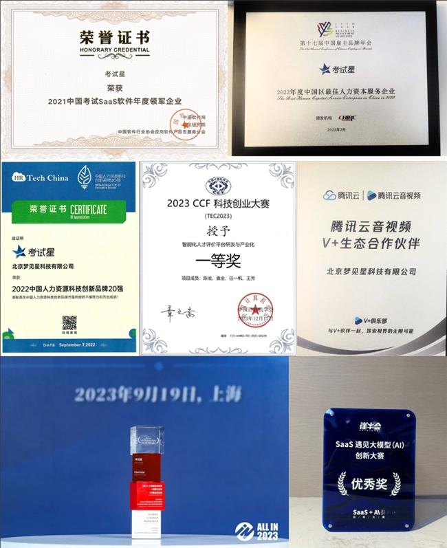 图：考试星所获奖项的一角