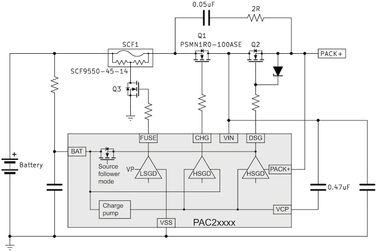 图2 PAC2xxxx BMS的电池断开与断路器功能