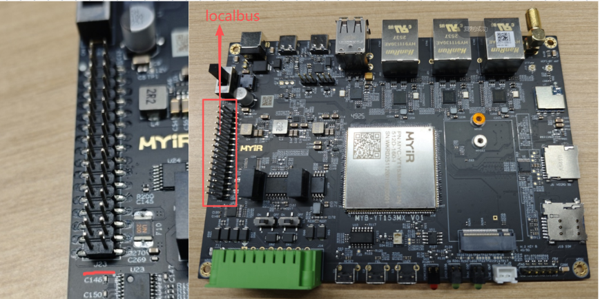 图 MYD-YT153开发板和localbus接口