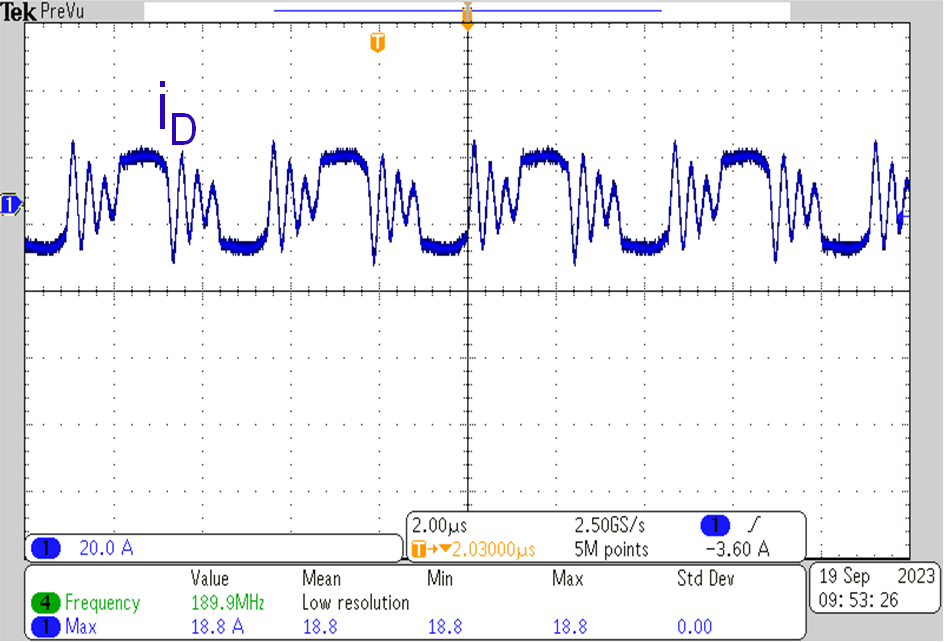 图 7 开环相移模式下的槽电流波形。