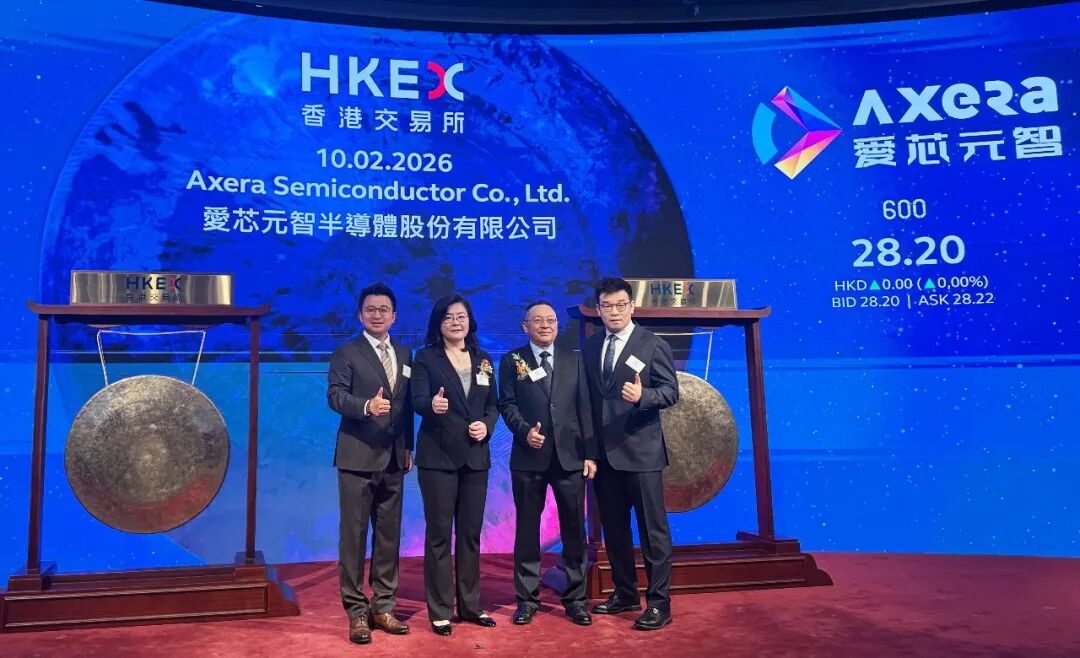 左起：联想之星合伙人高天垚，爱芯元智创始人、董事长仇肖莘博士，爱芯元智CEO孙微风，联想之星执行董事张琪