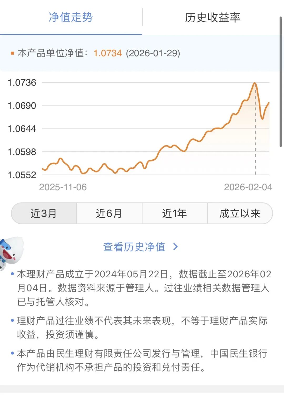 民生理财茂竹固收黄金增强半年持有期理财产品 来源：民生银行App