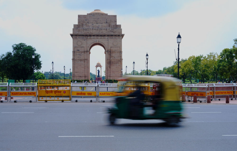 这是2025年8月20日在印度首都新德里拍摄的德里门。新华社记者 伍岳 摄