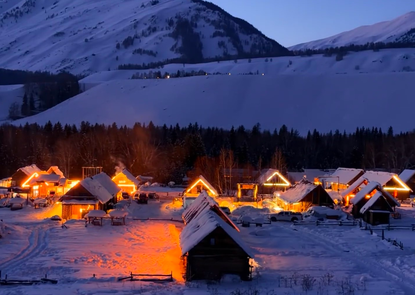 雪景小木屋，受访者供图