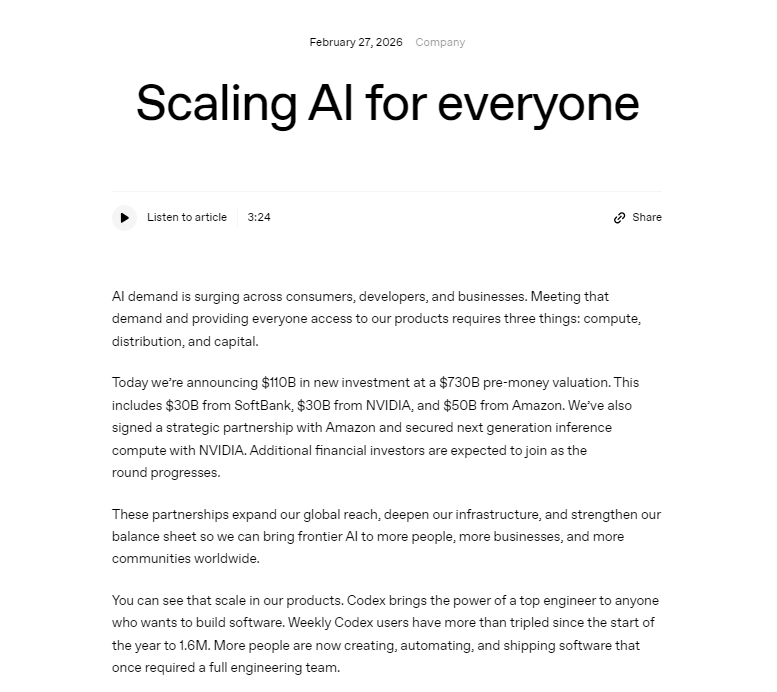 OpenAI发布的声明
