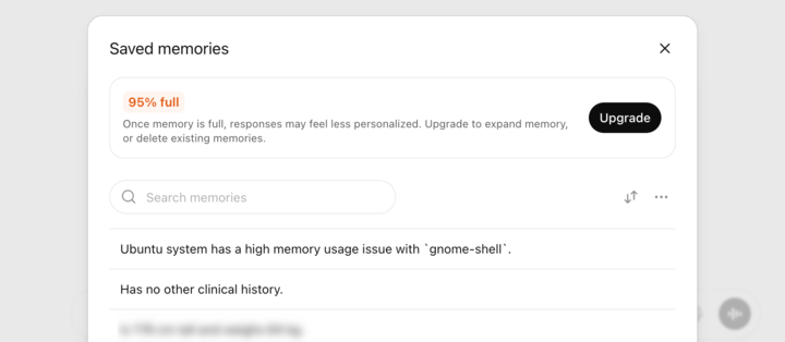 ▲ChatGPT 保存的记忆