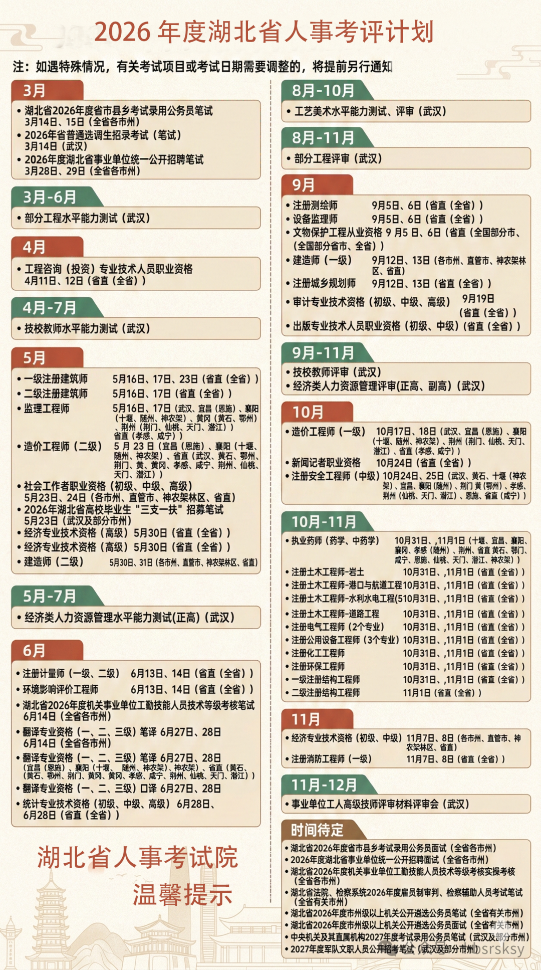 2026年度湖北事业单位、公务员等考试时间确定|湖北省_新浪财经_新浪网