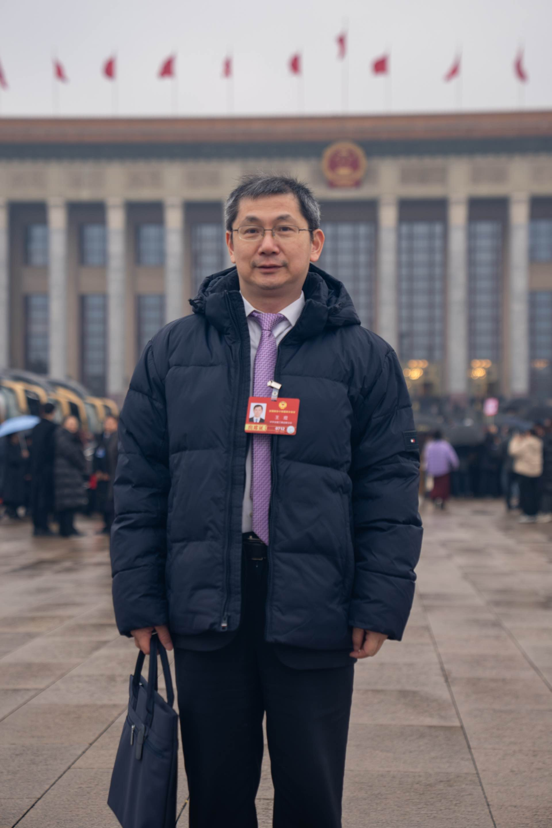 世界政协委员、中国民间商会副会长、春秋航空董事长王煜（记者汪洋/摄）