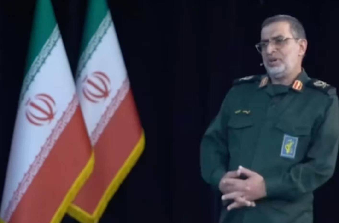 △当地时间3月8日，伊朗伊斯兰革命卫队发言人纳伊尼接受采访