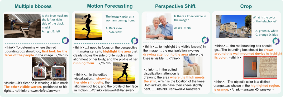 图 9：模型涌现的未见视觉操作示例