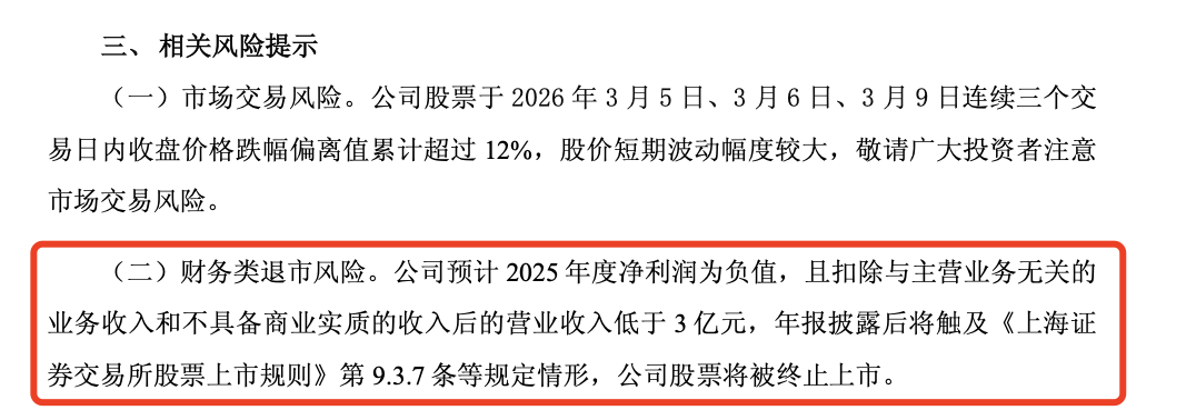 多家A股公司，提示退市风险