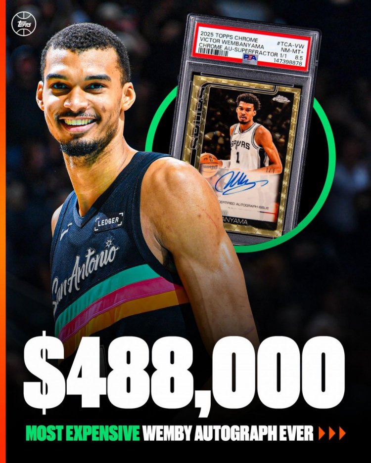 48.8万美元！有史以来最贵文班亚马签字球星卡诞生！