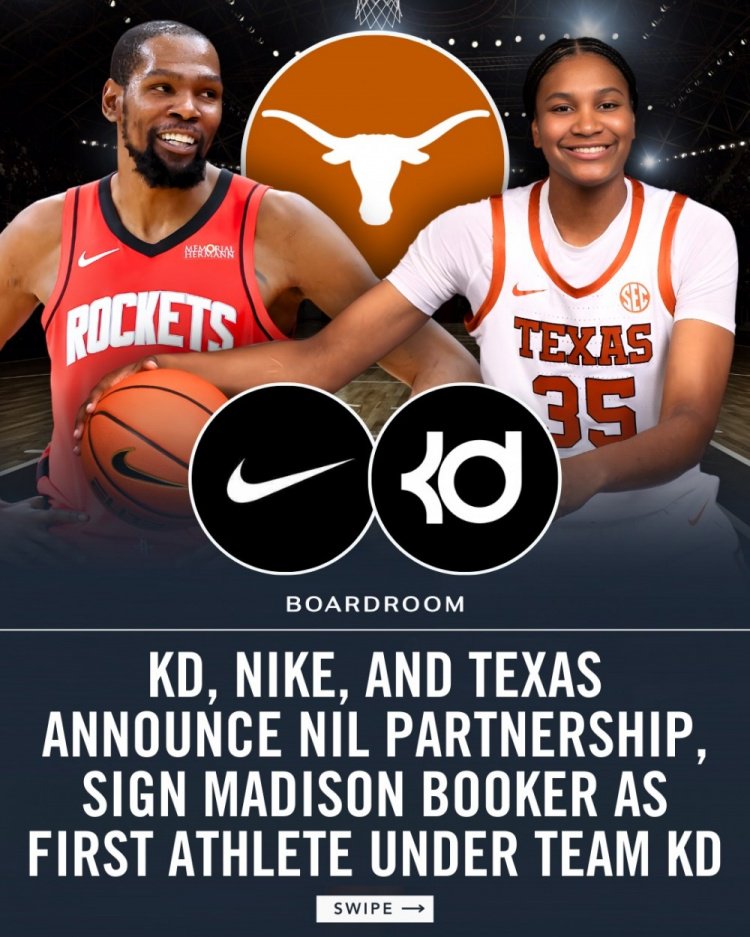 Team KD成立！杜兰特&母校启动NIL计划 签下首位球员麦迪逊·布克