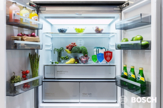 图：博世三重盾护十字门冰箱 蔬果生鲜储存