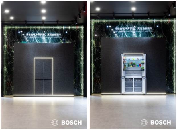 图：AWE 2026 博世家电冰箱展区 博世三重盾护十字门冰箱