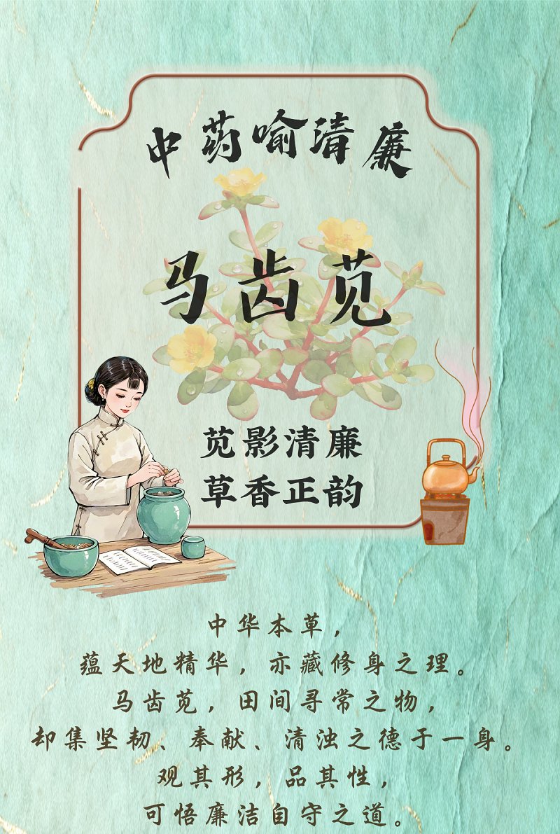 中药喻清廉丨马齿苋：苋影清廉 草香正韵
