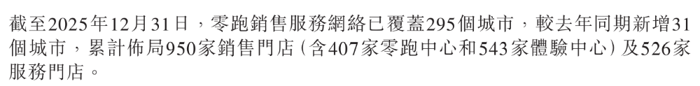 ▲零跑2025年全年销售渠道扩展