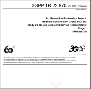 图1：《6G场景用例与业务需求》TR 22.870封面