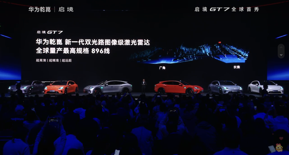 ▲启境GT7采选896线激光雷达