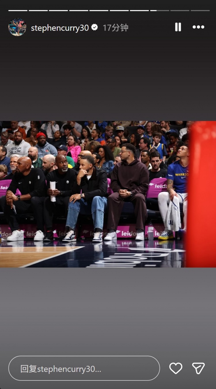 与队友同在！早日归来！库里INS转发一堆勇士比赛动态